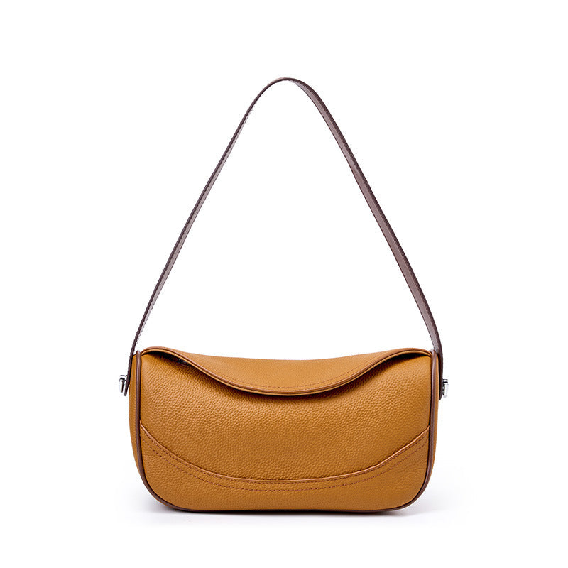 Women's First Layer Cow Leather Wide Shoulder Strap Shoulder Messenger Bag