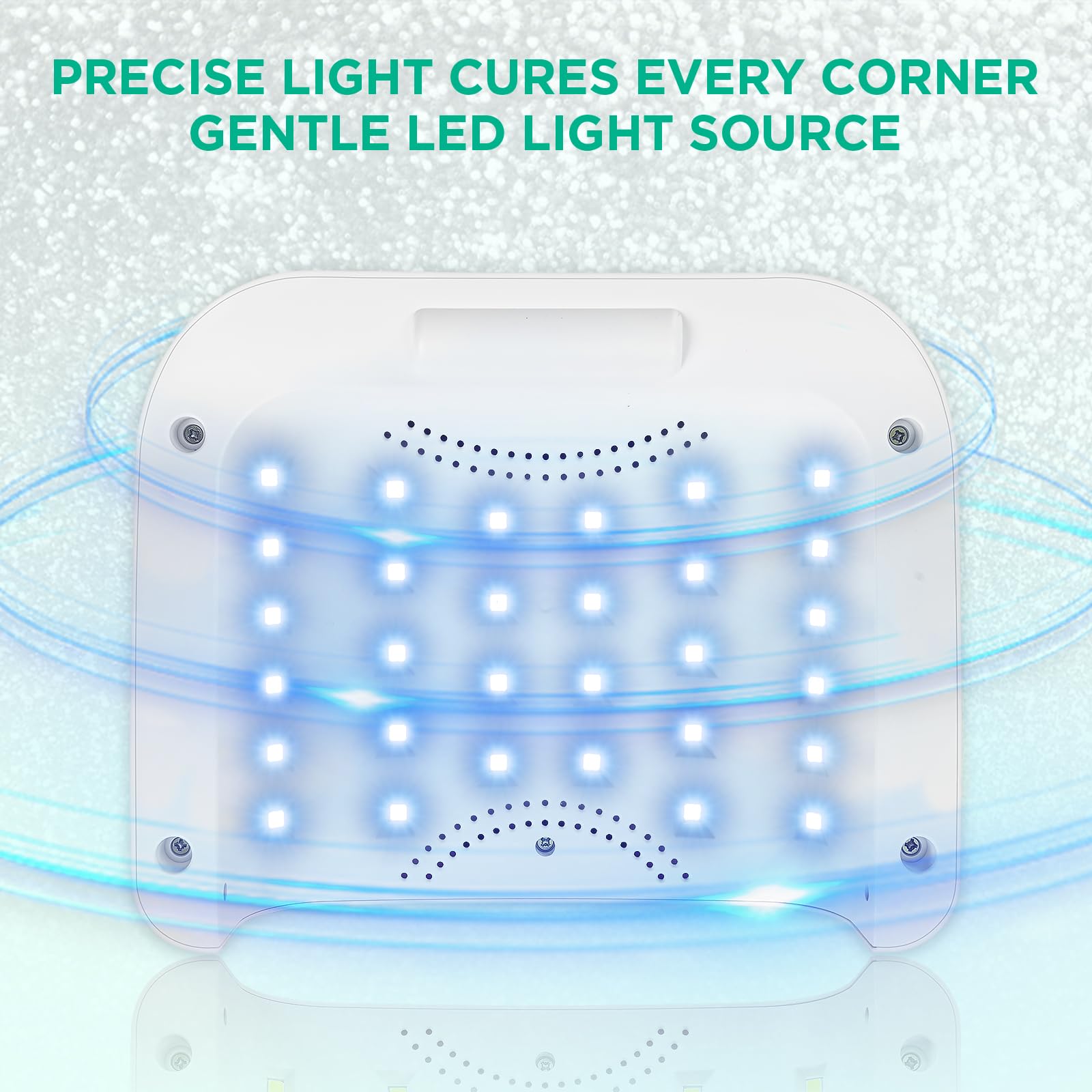 Aedavey Cordless Nail Lamp – Rechargeable Gel Nail Light with 4 Timer Modes | Sparkly Green Diamond