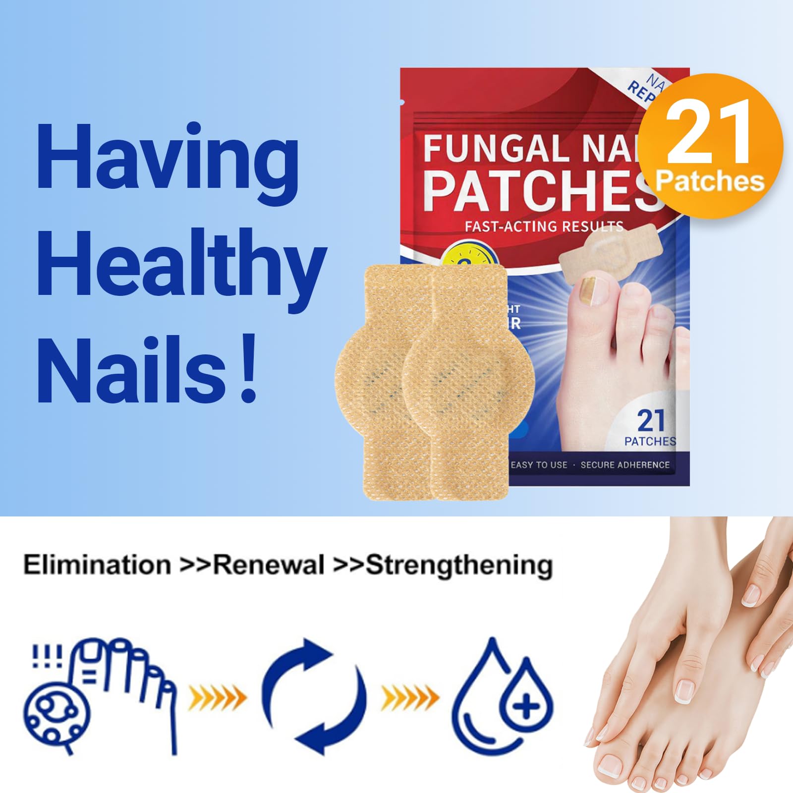 Aedydyce Toenail Fungus Treatment Extra Strength - 21 Patches