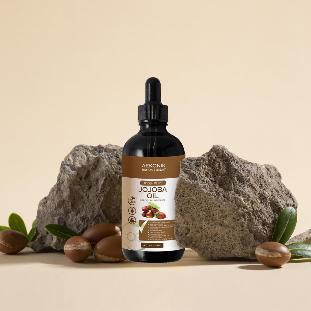 AEKONIK Organic Cold-Pressed Jojoba Oil — Hydrating Skincare for Skin, Hair & Body | Non-GMO, Vegan & Cruelty-Free | 118 ml