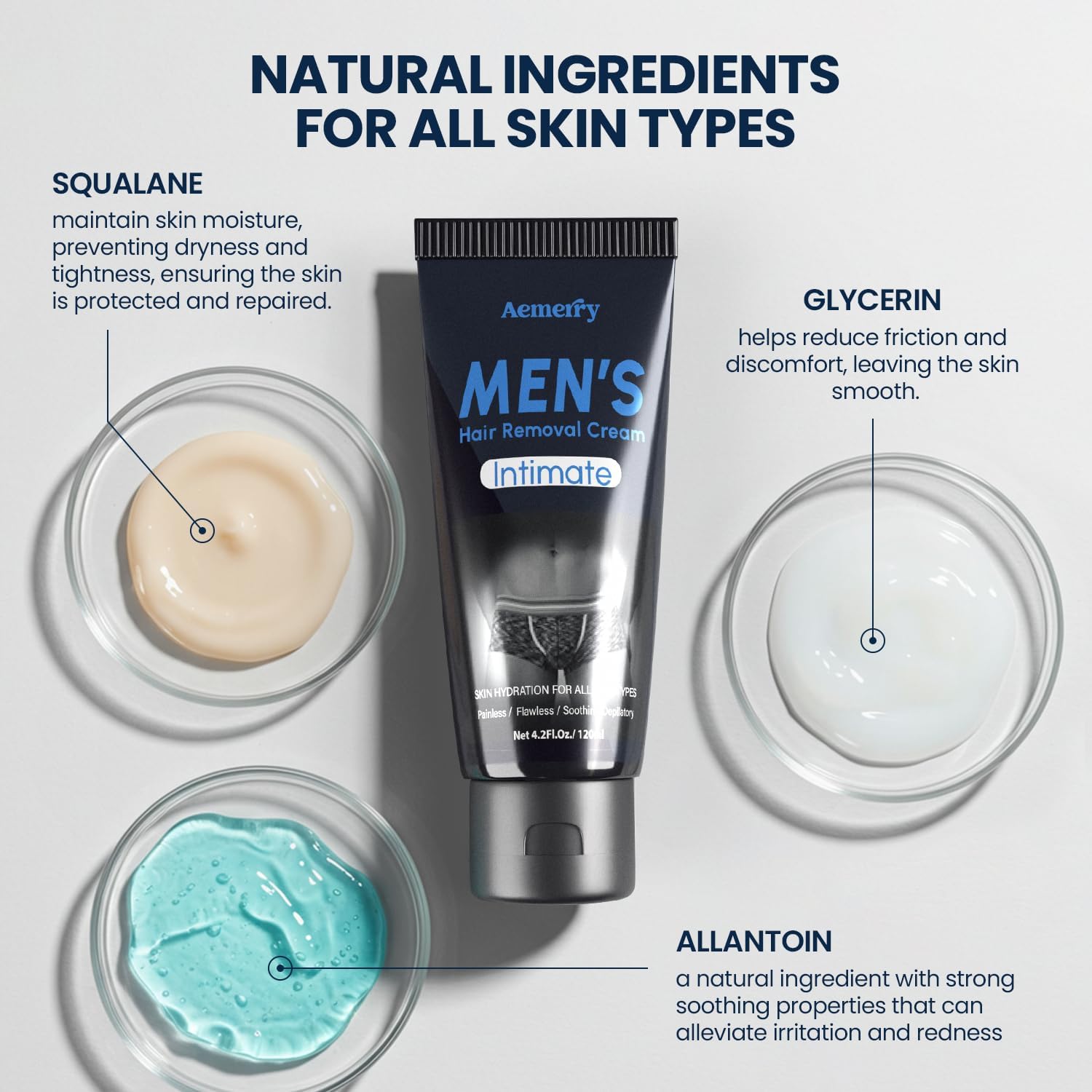 Aemerry Intimate Hair Removal Cream for Men – Painless Depilatory for Arms, Legs, Chest & Bikini