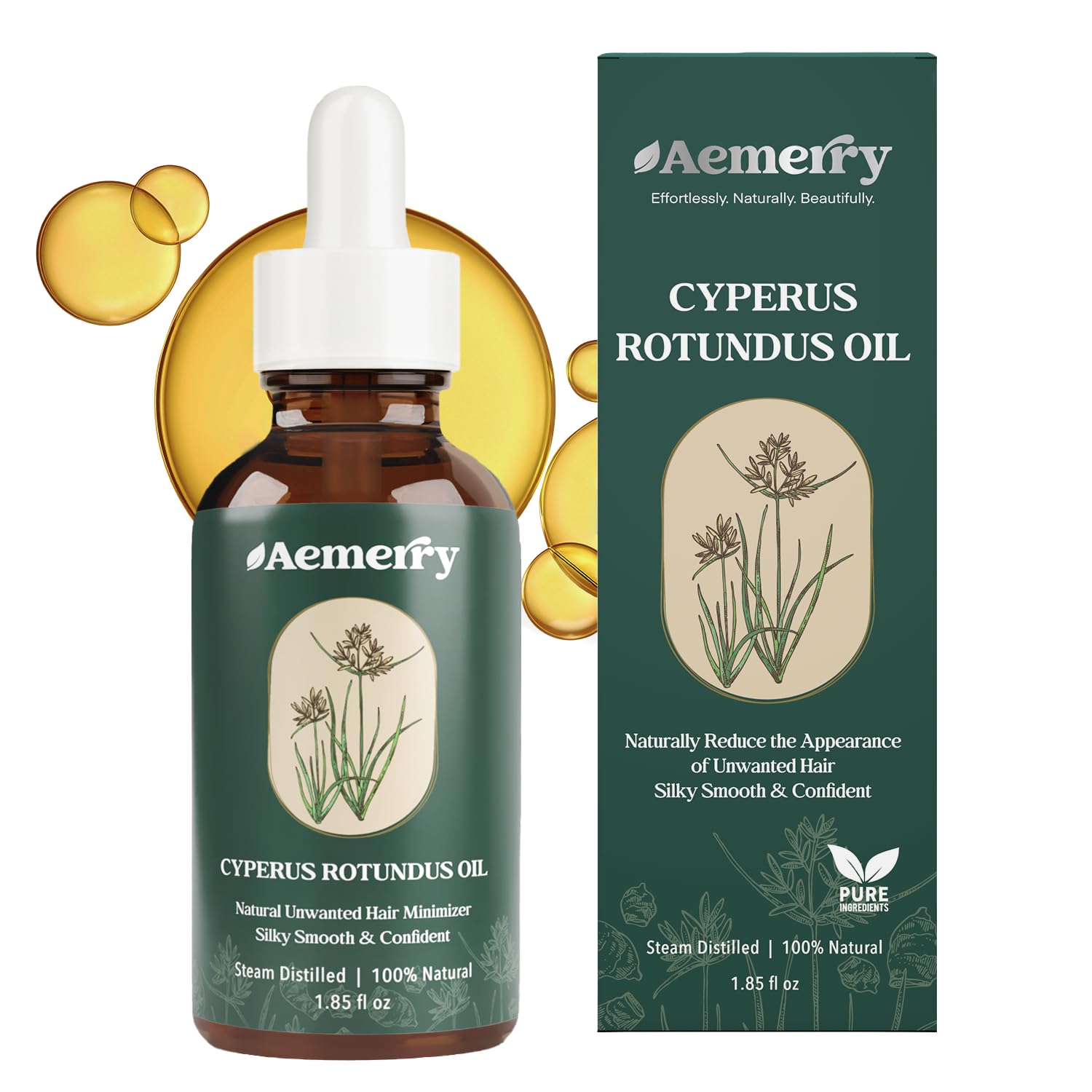 Aemerry Cyperus Rotundus Oil | Natural Hair Inhibitor Serum for Face & Body