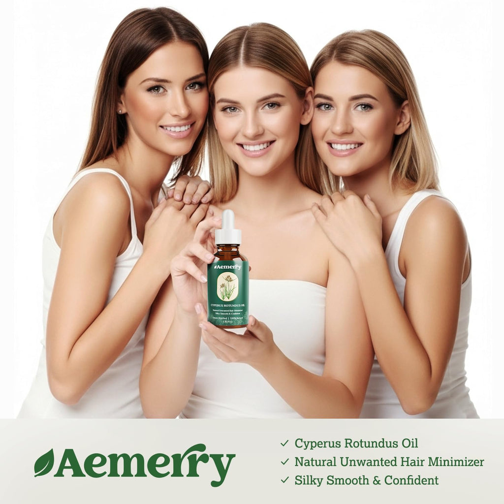 Aemerry Cyperus Rotundus Oil | Natural Hair Inhibitor Serum for Face & Body