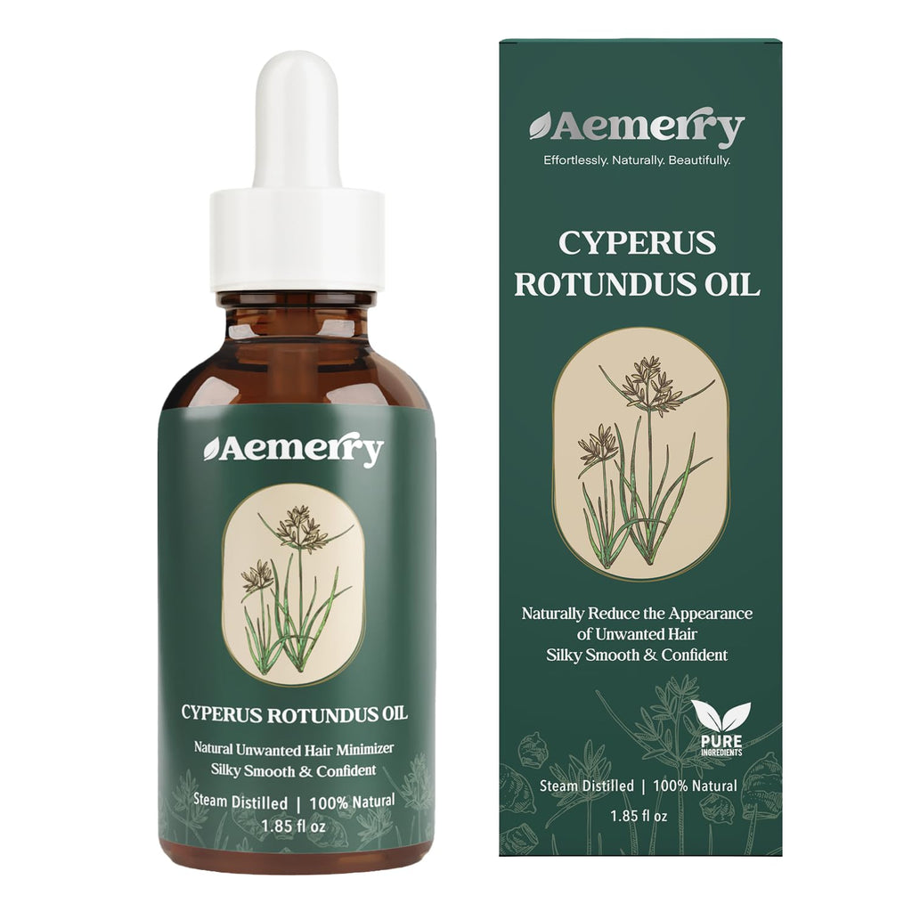Aemerry Cyperus Rotundus Oil | Natural Hair Inhibitor Serum for Face & Body