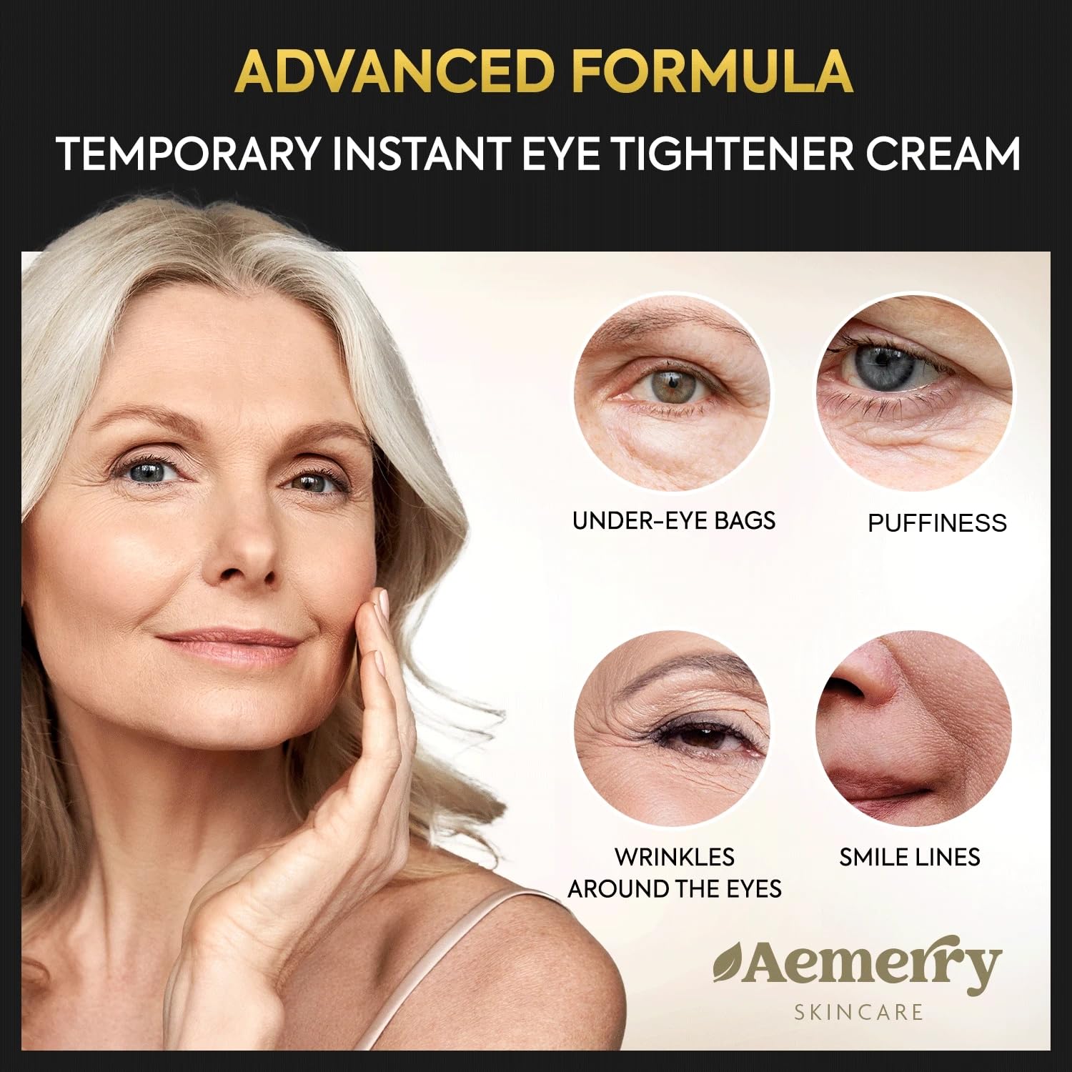 Aemerry Instant Eye Tightener Cream — Quick Lift, Puffiness & Lines (1 oz)