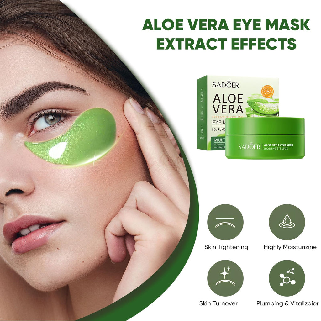 Aero Zen Aloe Vera Eye Mask (120 pcs) – Hydration, Puffiness & Dark Circle Support