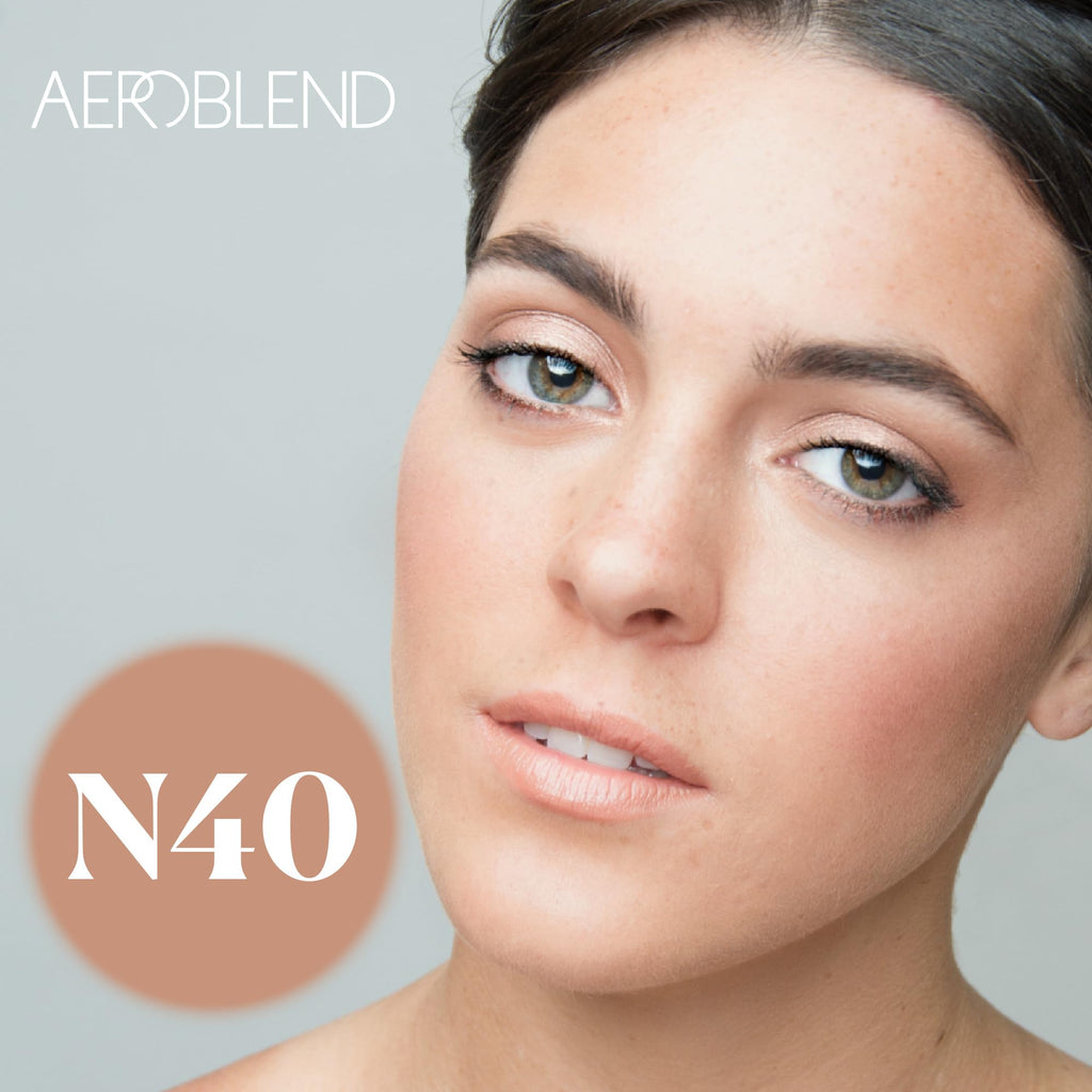 Aeroblend Airbrush Foundation N40 – Water-Based, Buildable, Long-Wearing (1 oz)