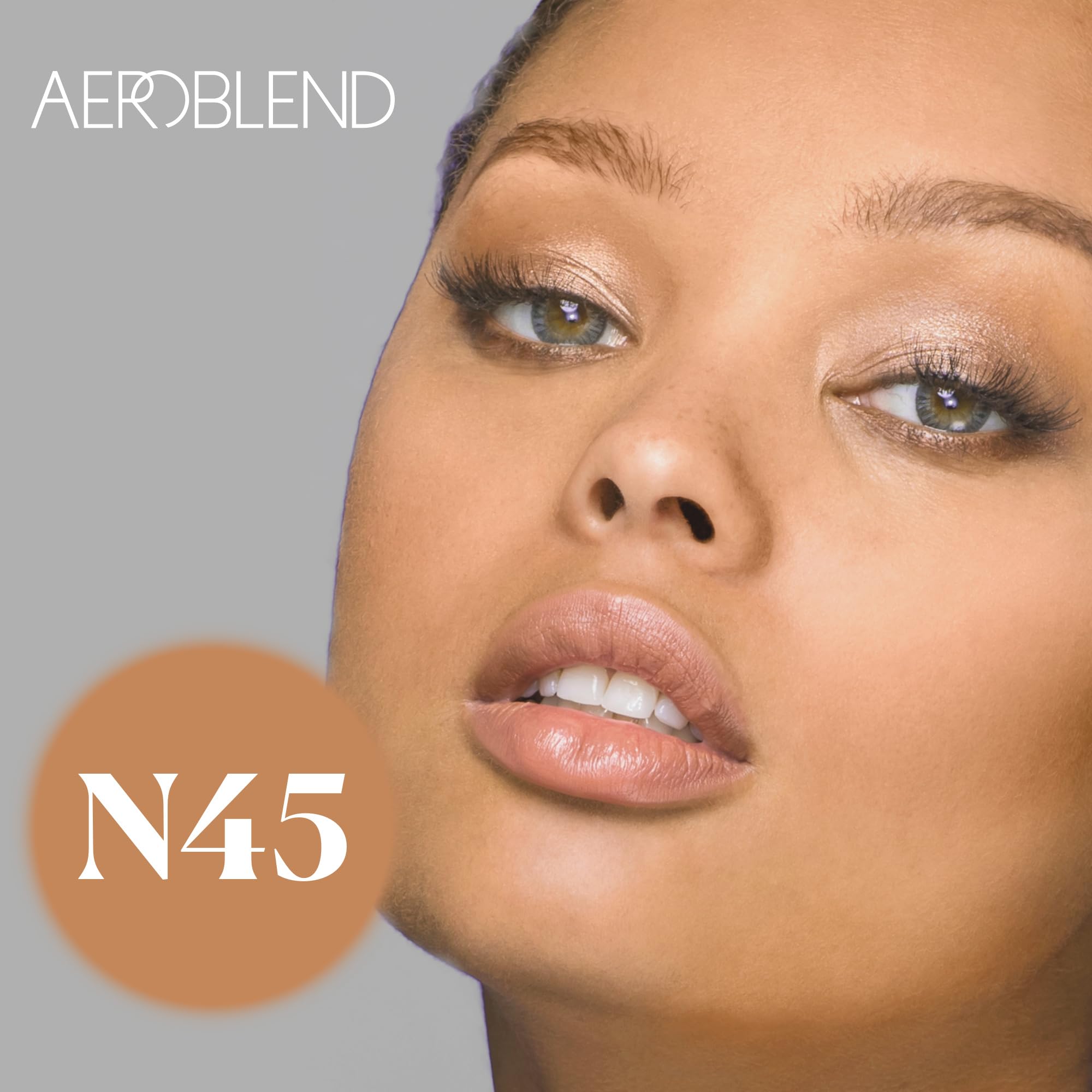 AEROBLEND Airbrush Foundation Makeup (N45) – Water-Based, Buildable Coverage, Long-Wearing | 1 oz