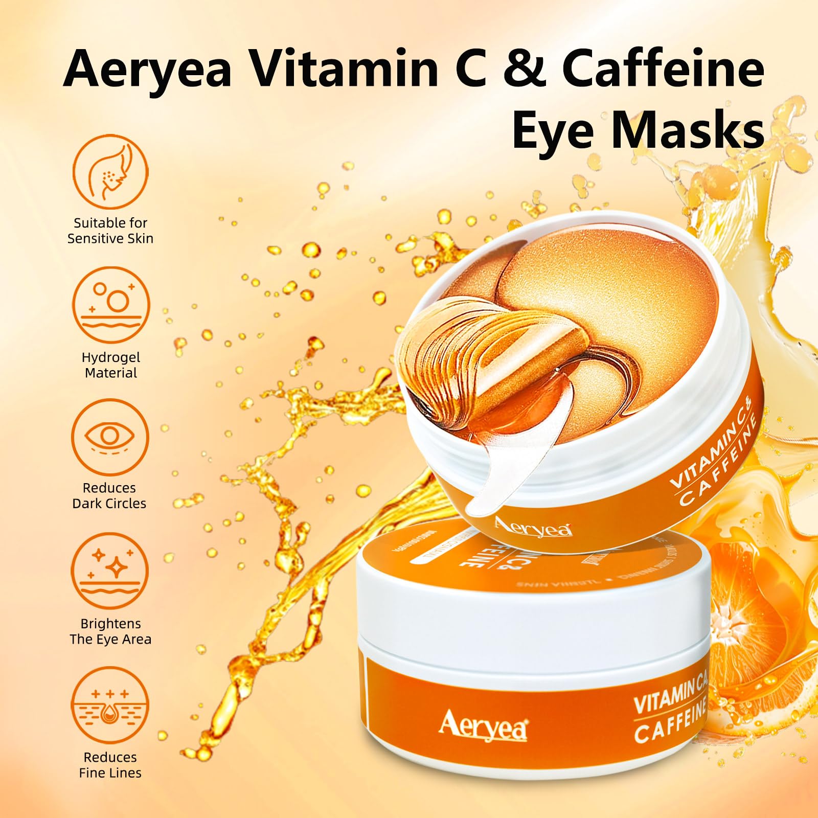 Aeryea Under Eye Patches - Vitamin C & Caffeine (30 Pairs)