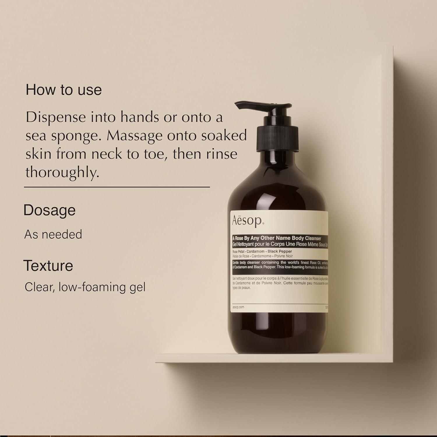 Aesop A Rose By Any Other Name Body Cleanser Refill | Rose Petal Oil & Botanicals | 16.9 oz