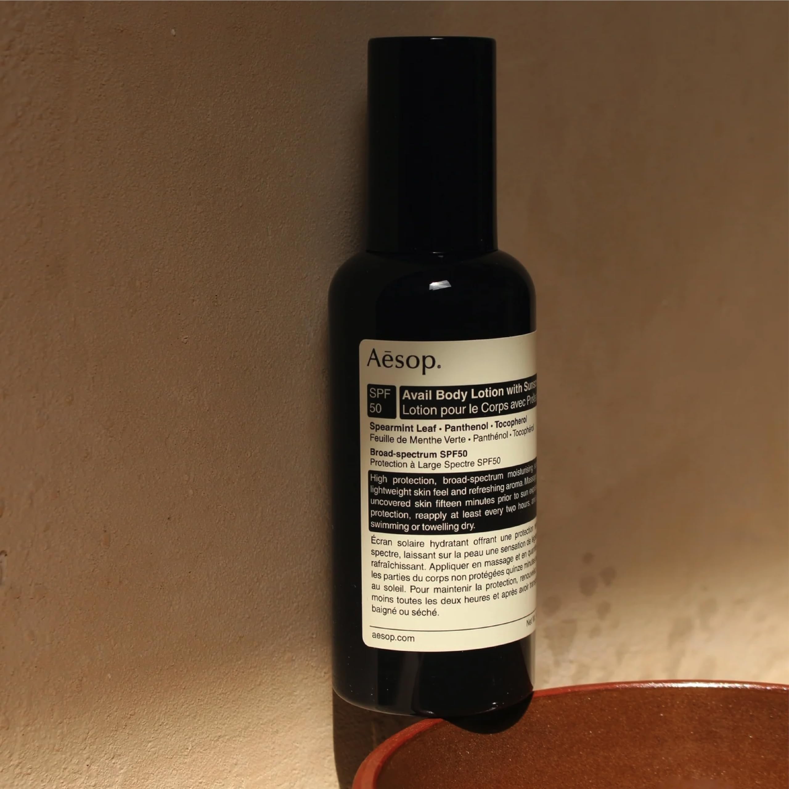 Aesop Avail SPF50 Body Lotion | Lightweight Sunscreen Moisturizer with Spearmint & Vitamin E | 5.13 oz