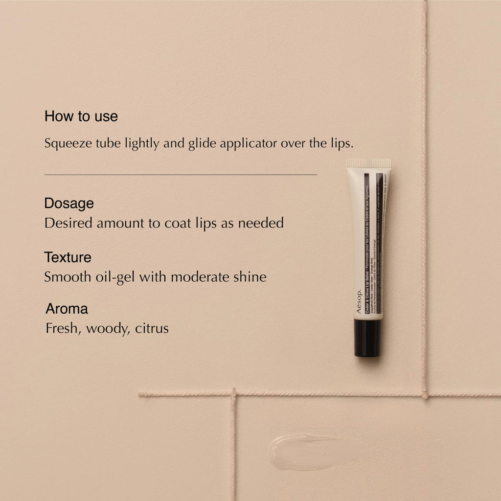 Aesop Cedar & Citrus Lip Balm | Nourishing Lip Treatment | 0.3 fl oz