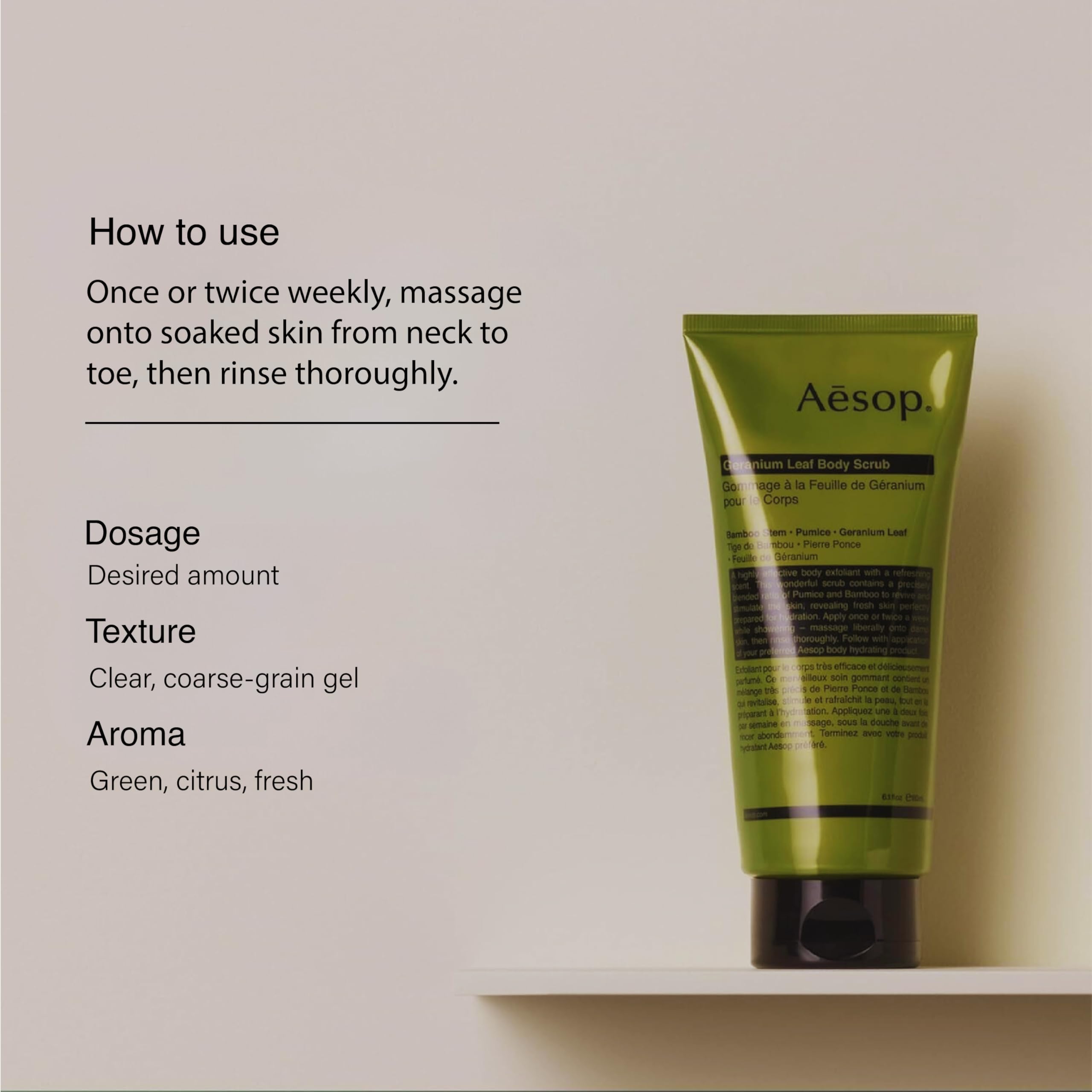 Aesop Geranium Leaf Body Cleanser + Scrub | 16.9 oz + 6.2 oz Duo