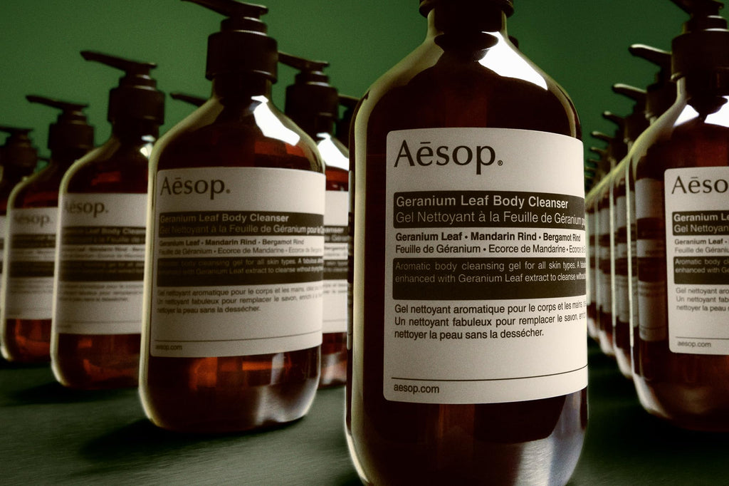 Aesop Geranium Leaf Body Cleanser – Gentle, Non-Drying Gel (16.9 oz / 500 mL, Pack of 3)