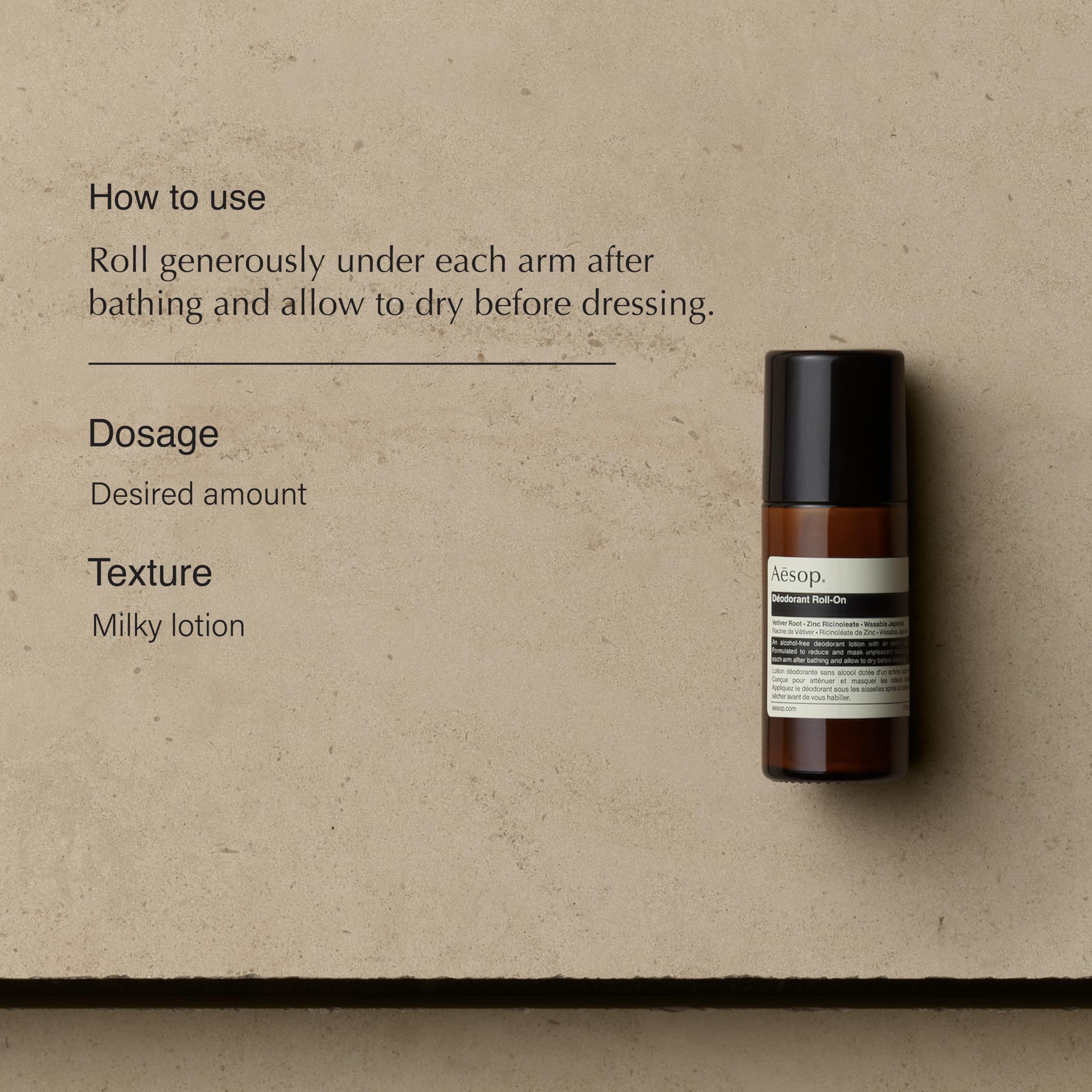 Aesop Roll-On Deodorant – Alcohol & Aluminum Free | Reduce and Mask Odors | Woody, Herbaceous, Earthy | 1.6 oz / 50 mL