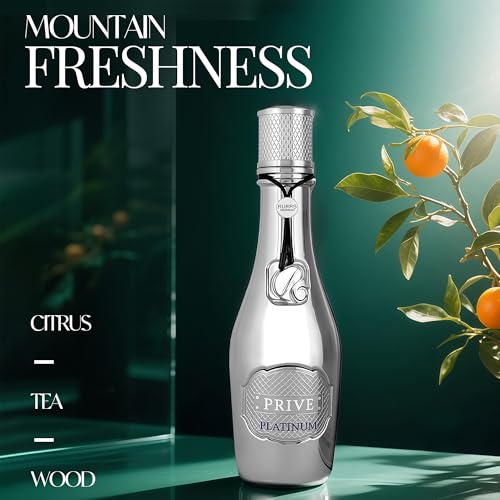 AFLUXE Priv Platinum for Men | 100ml Eau de Parfum | Fresh Citrus & Woody Notes