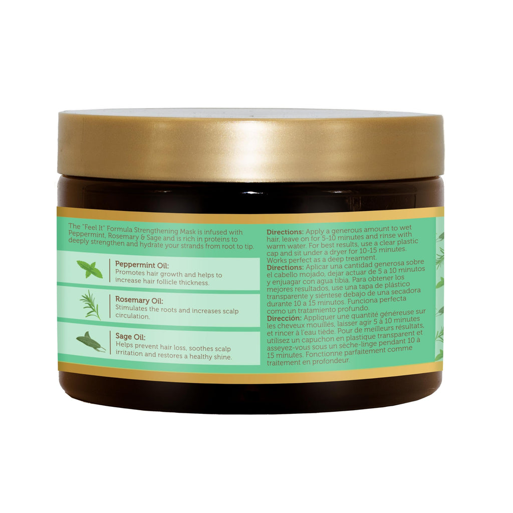 Feel It Formula Hair Strengthening Mask – Peppermint, Rosemary & Sage – Growth & Nourishing Treatment | African Pride 12oz (Pack of 3)