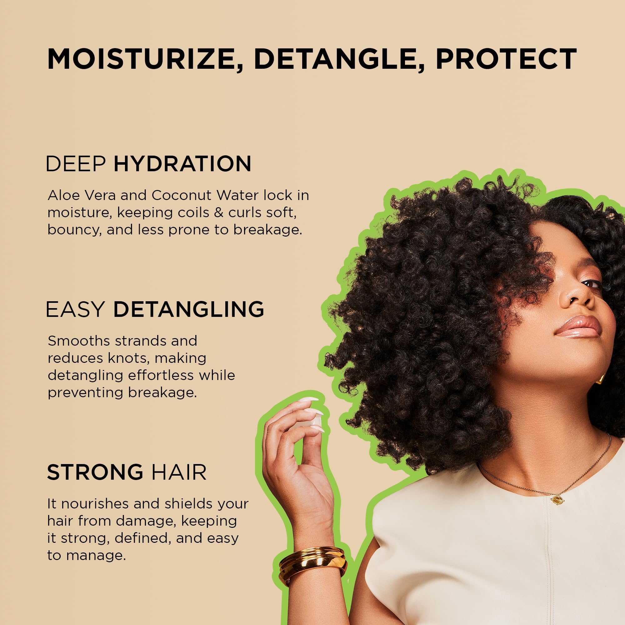 African Pride Moisture Miracle Pre-Shampoo Detangler with Aloe & Coconut Water (3 Pack) – Hydration, Slip & Gentle Detangling for Natural Curls | 18 oz