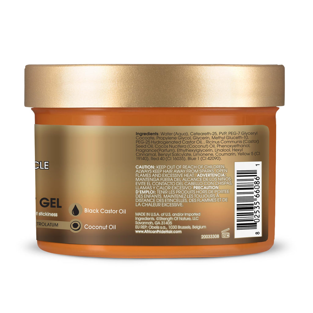 African Pride Black Castor Miracle Extra Hold Braid, Loc & Twist Gel (3 Pack) – 12oz Each, No Flake