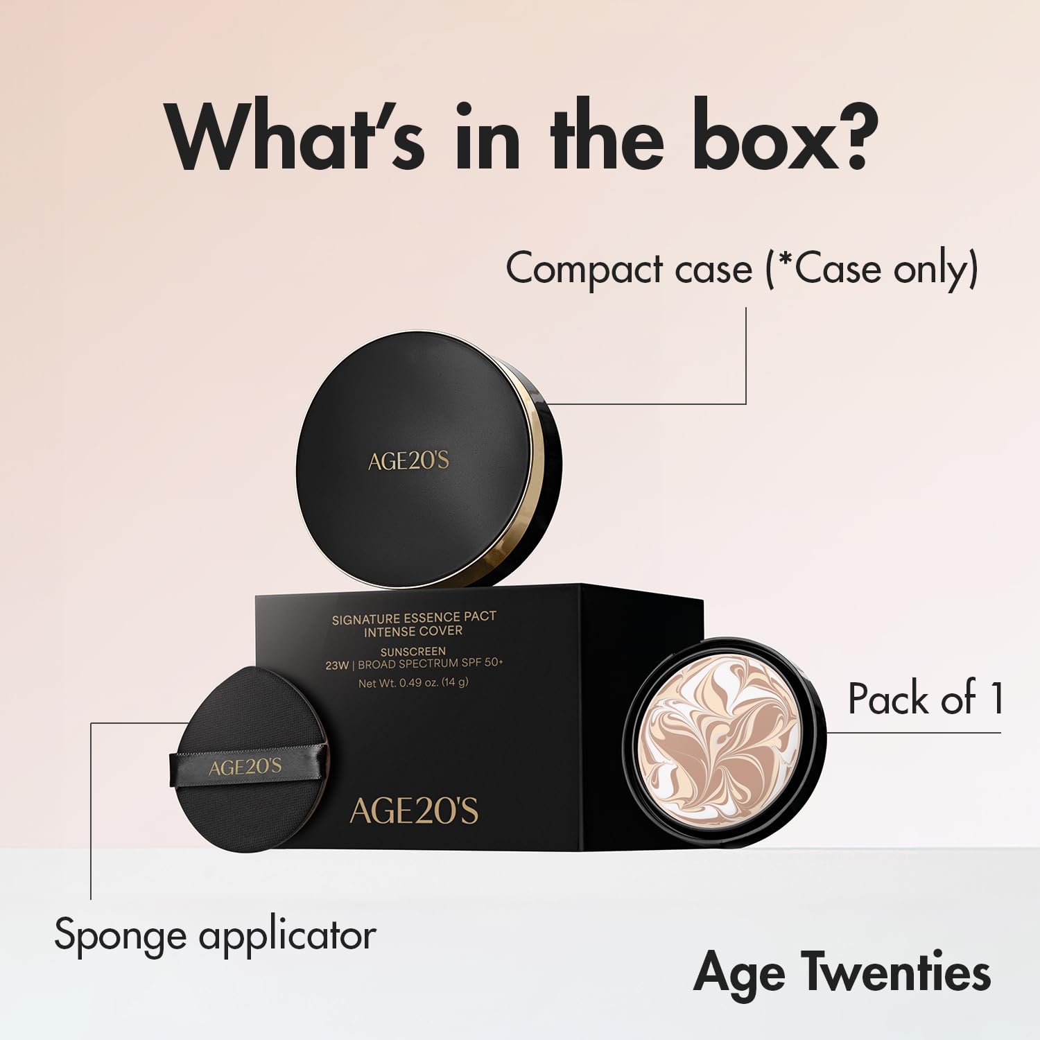 AGE 20's Signature Essence Pact SPF 50+ 13C Porcelain – Cream Foundation with Dewy Finish & Natural Coverage | Korean Cushion Foundation