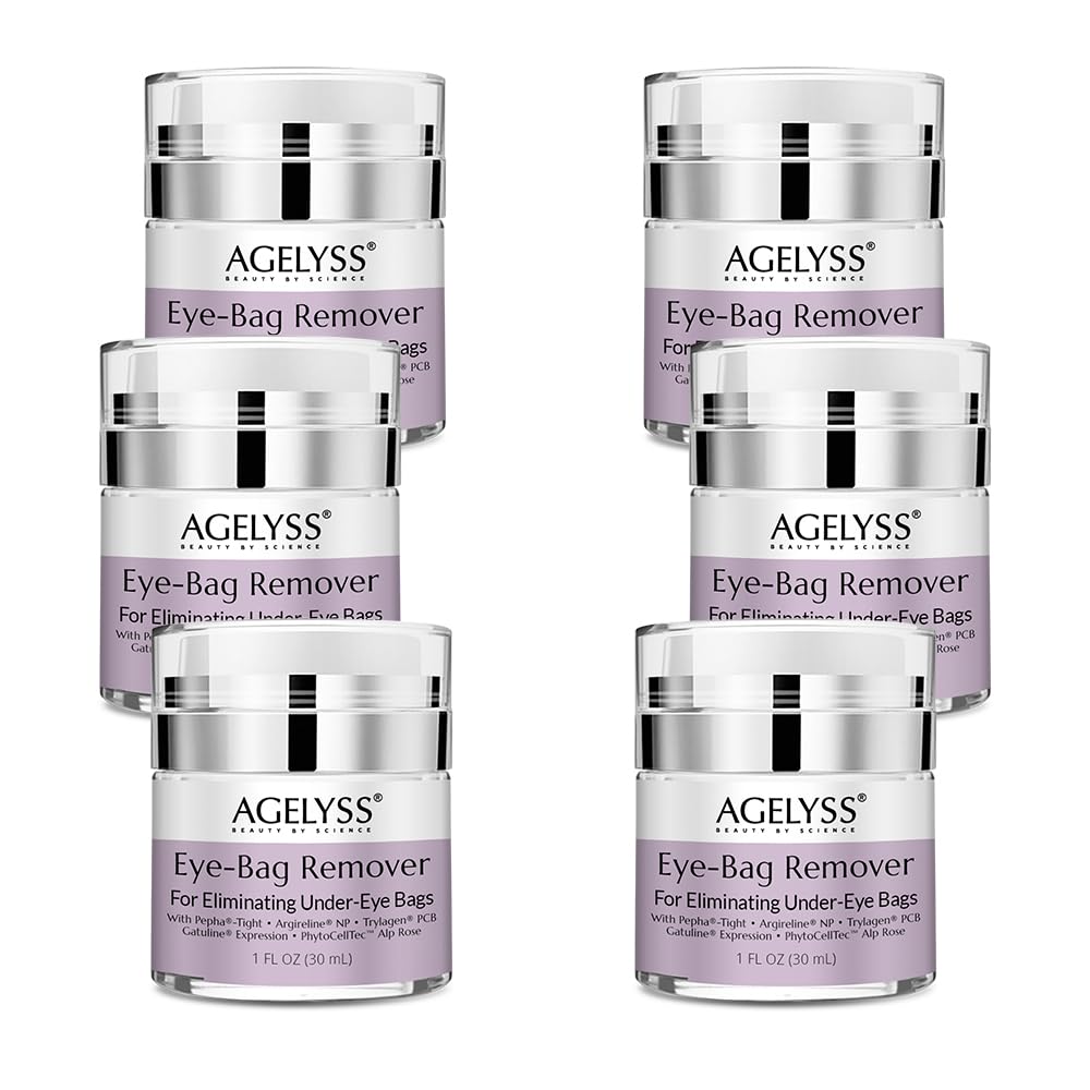 Agelyss Eye-Bag Cream — Deep Hydration for Puffiness, Dark Circles & Wrinkles | Vegan, Cruelty-Free, Paraben-Free | Pack of 6