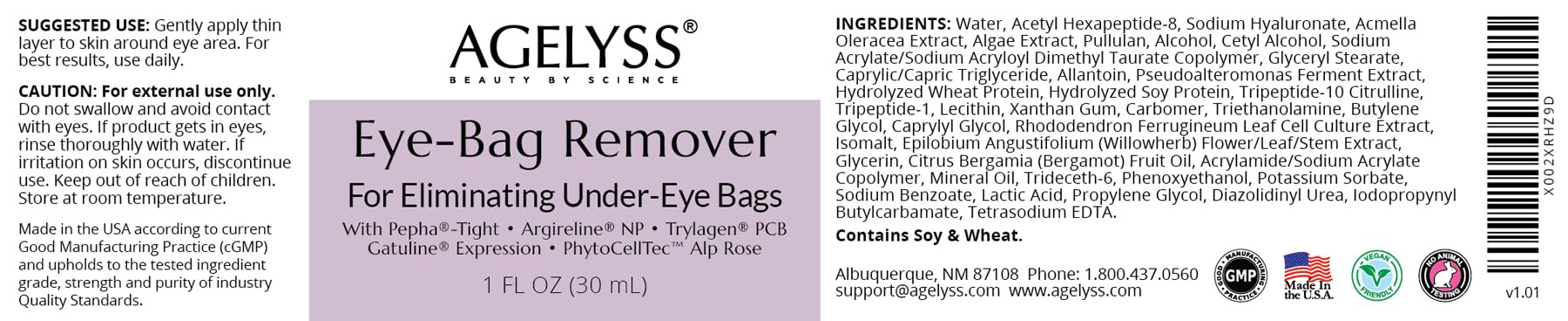 Agelyss Eye-Bag Cream – Deep Hydration for Puffiness, Dark Circles & Wrinkles | Pack of 3
