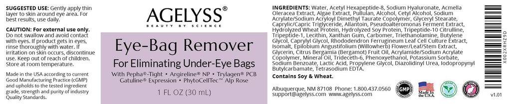 Agelyss Eye-Bag Cream — Deep Hydration for Puffiness, Dark Circles & Wrinkles | Vegan, Cruelty-Free, Paraben-Free | Pack of 6