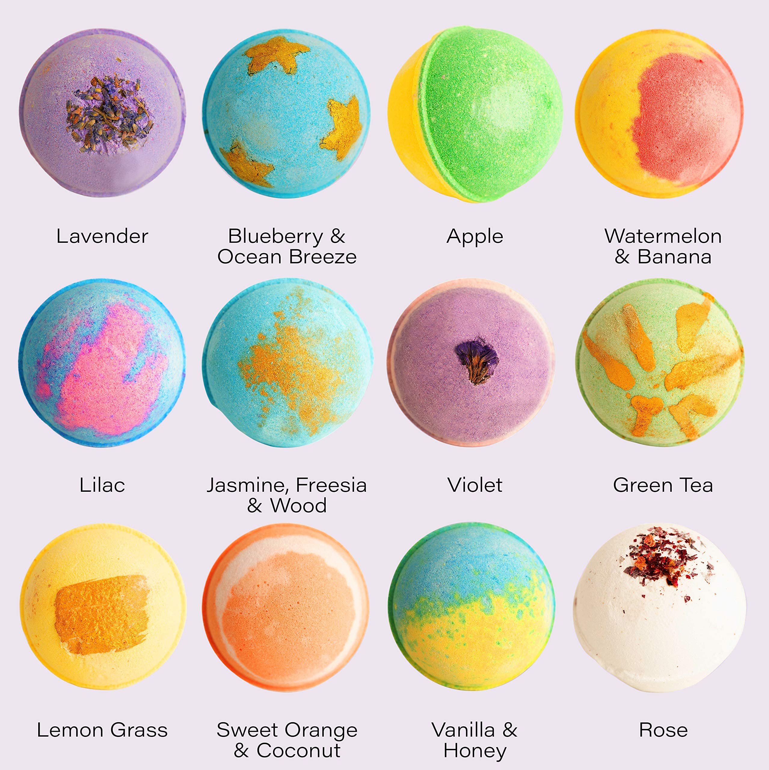 Ahila Power of Healing 12 XXL Bath Bombs Gift Set – Premium Aromatherapy, Long-Lasting Fizz, Canada Design