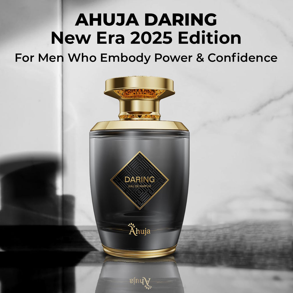 AHUJA Daring Eau de Parfum for Men – Bold, Long-Lasting Pepper & Citrus with Geranium & Patchouli