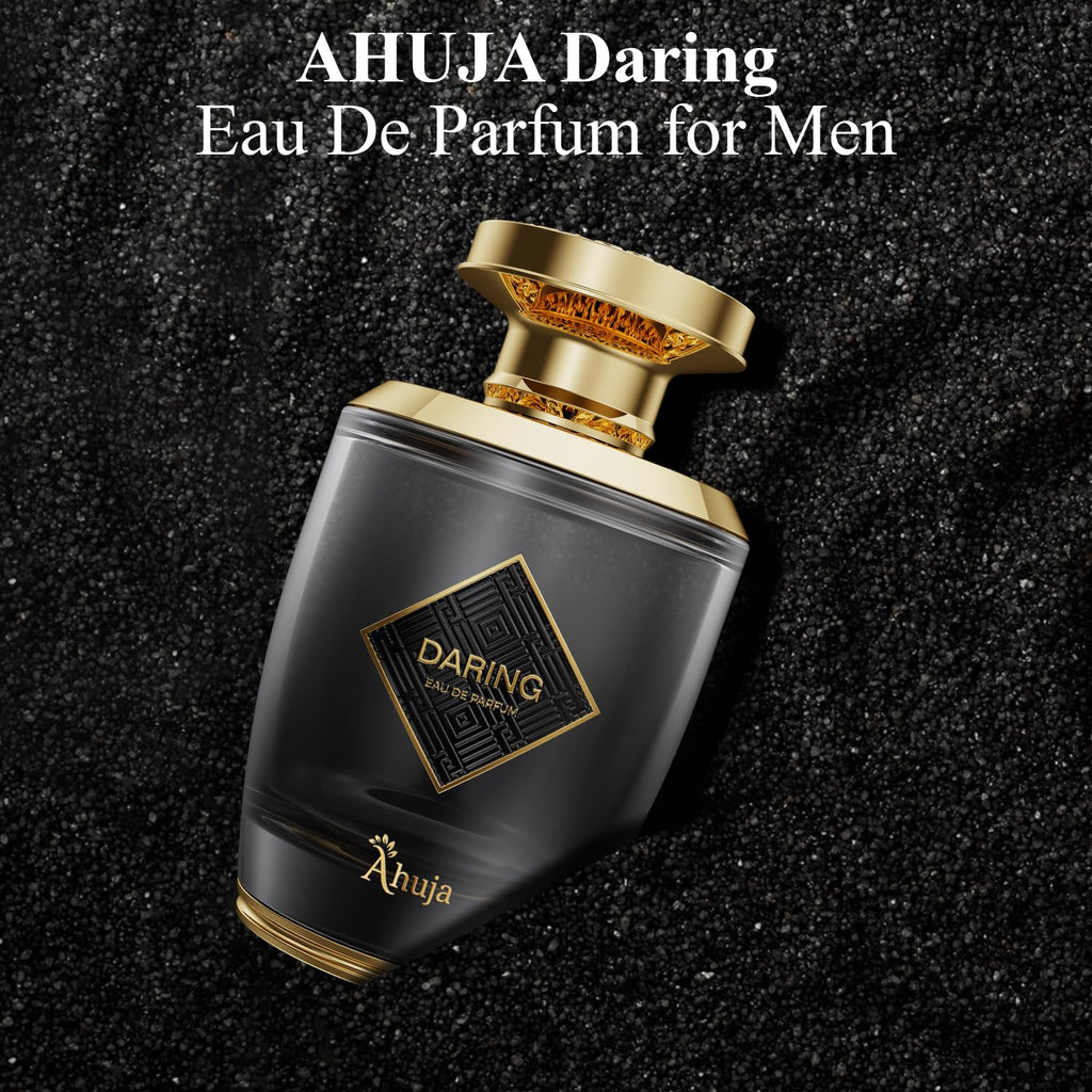 AHUJA Daring Eau de Parfum for Men – Bold, Long-Lasting Pepper & Citrus with Geranium & Patchouli