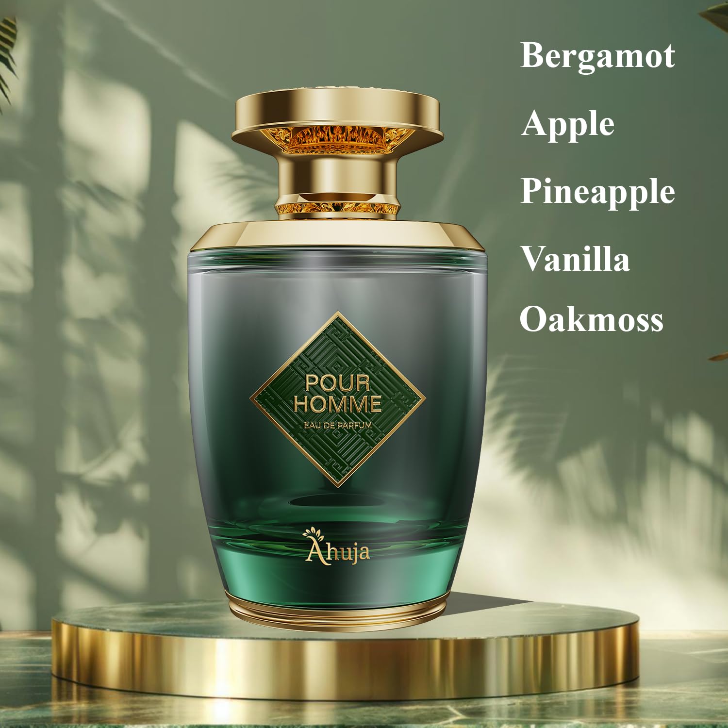 AHUJA Pour Homme Eau de Parfum for Men – 3.4 fl oz | Long-Lasting Citrus & Fruity Notes