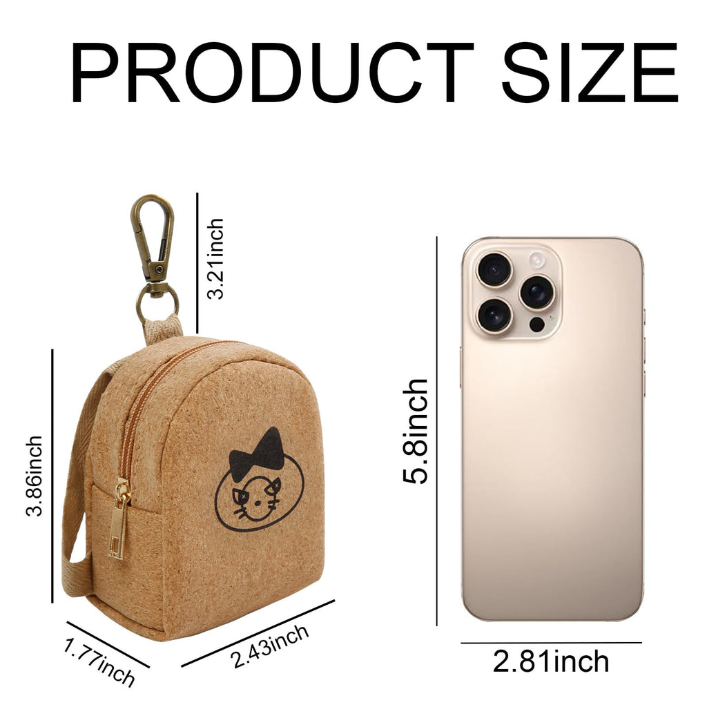 AIBFRID 4Pcs Mini Backpack Keychain – Cute PU Leather Makeup Bags for Women