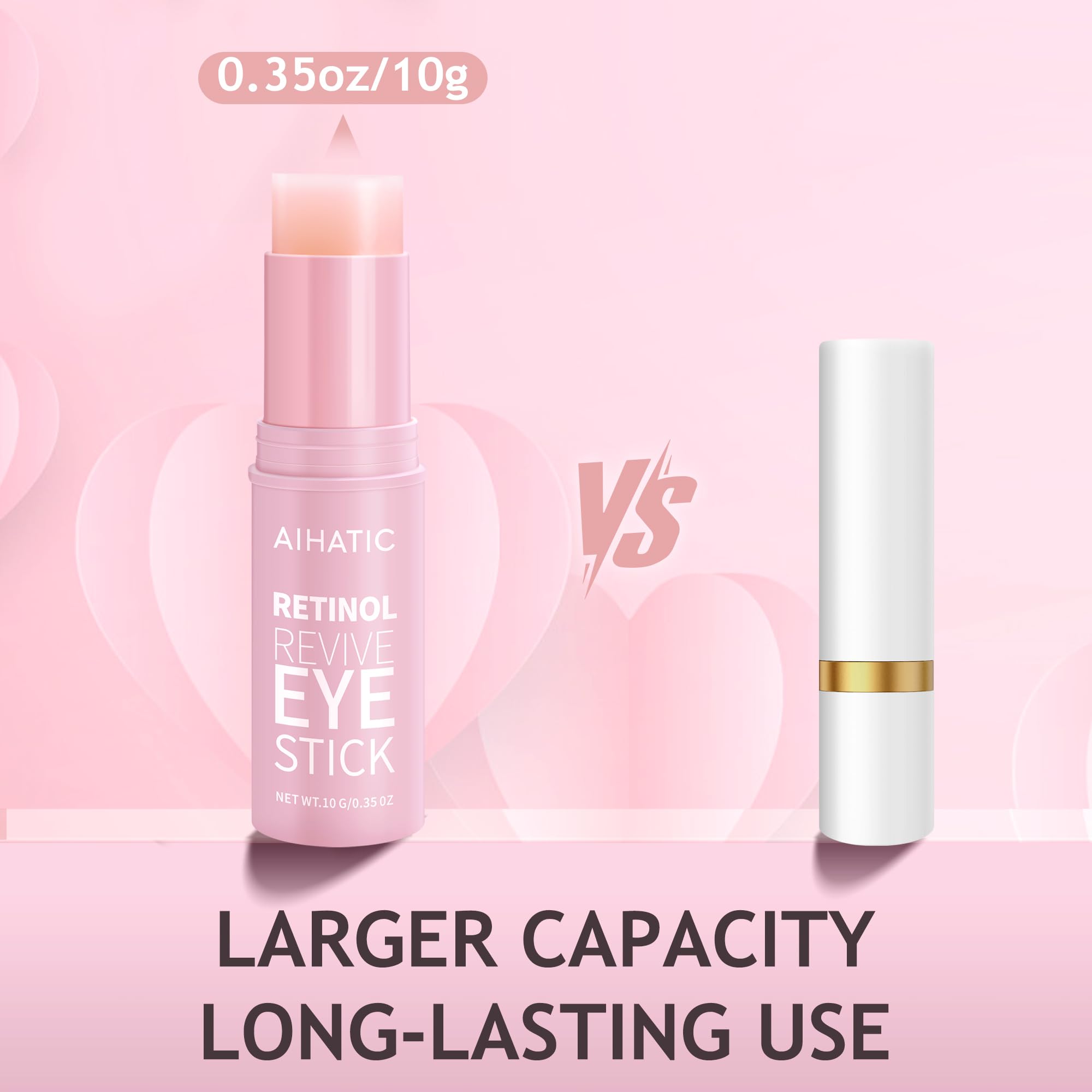 Aihatic Retinol & Caffeine Eye Balm Stick — Dark Circles, Puffiness & Fine Lines | Hyaluronic Acid + Collagen
