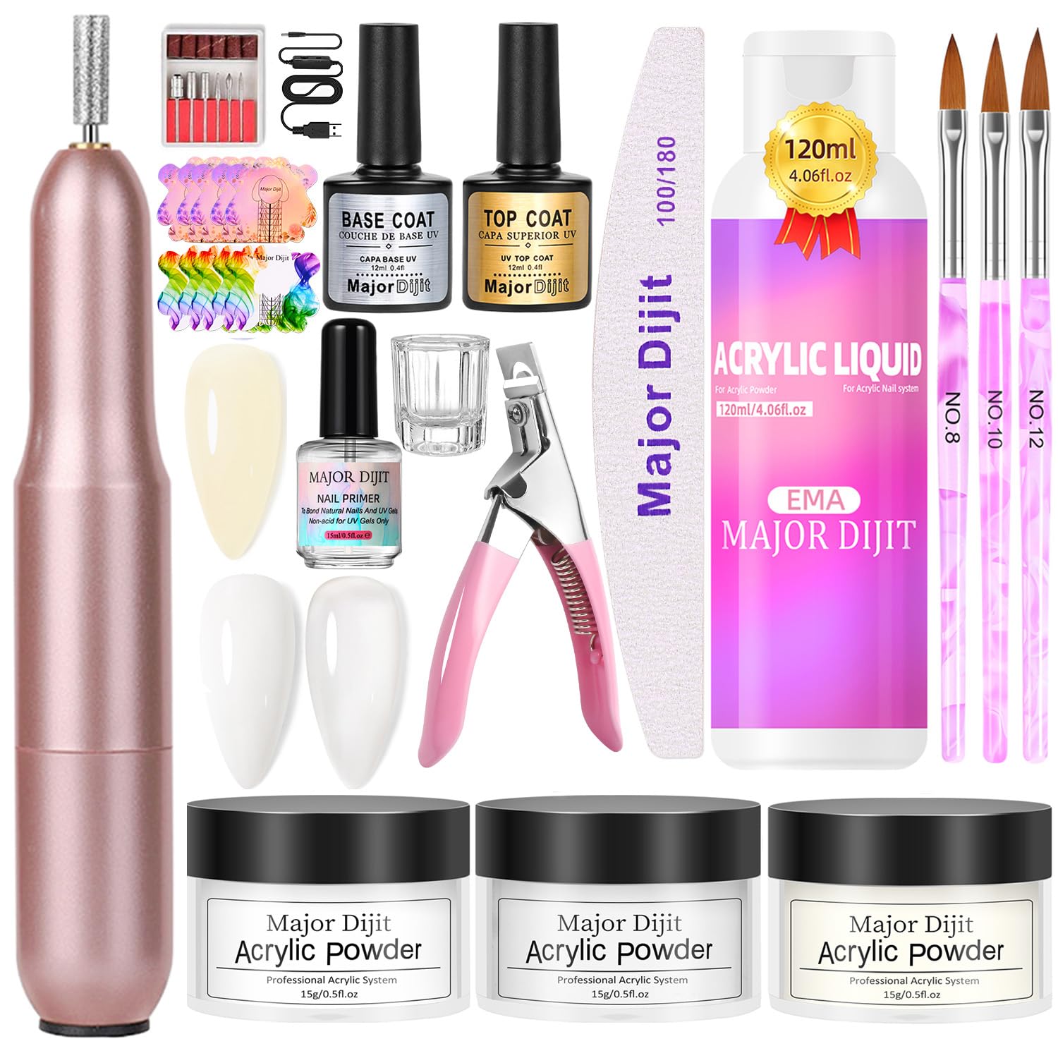 AILALUO Acrylic Nail Kit with Drill | Complete DIY Salon Set