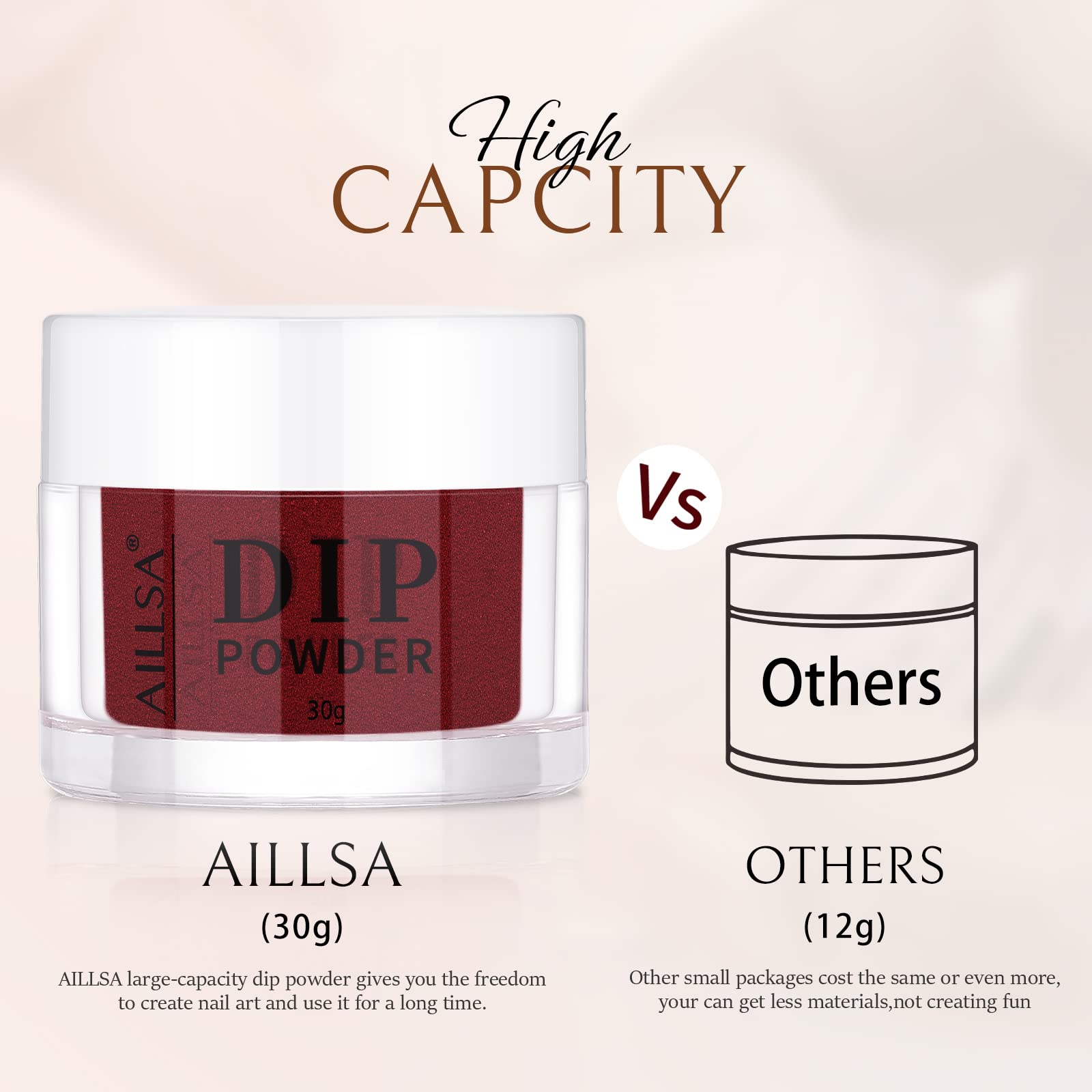 AILLSA Dip Powder Wine Red – Easy, Lamp-Free Burgundy Nail Powder for DIY or Salon