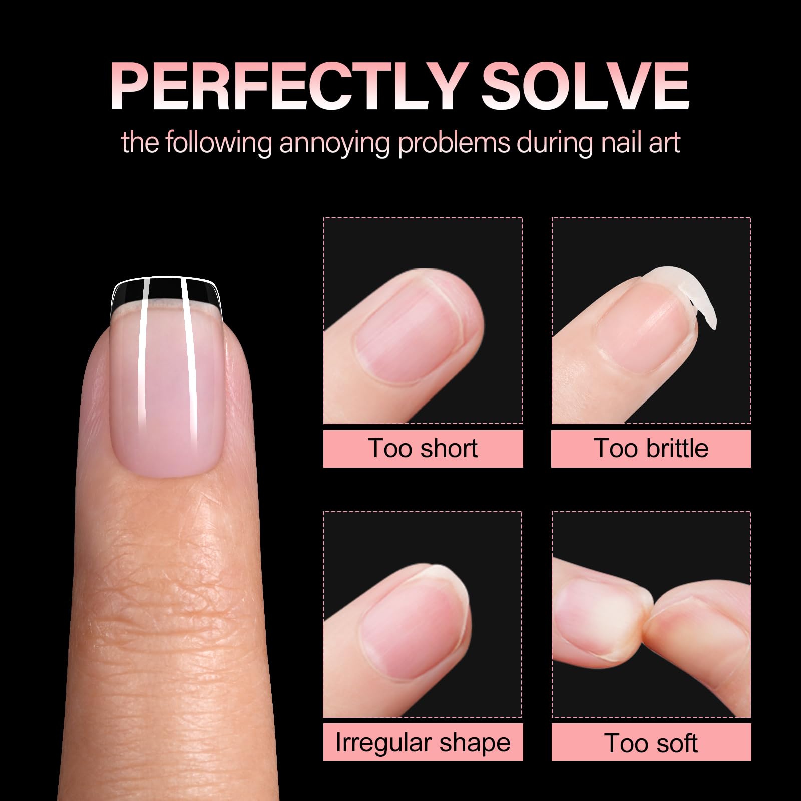 AILLSA Extra Short Square Nail Tips – 450pcs, 15 Sizes, Half-Matte Finish, Gel Nail Tips