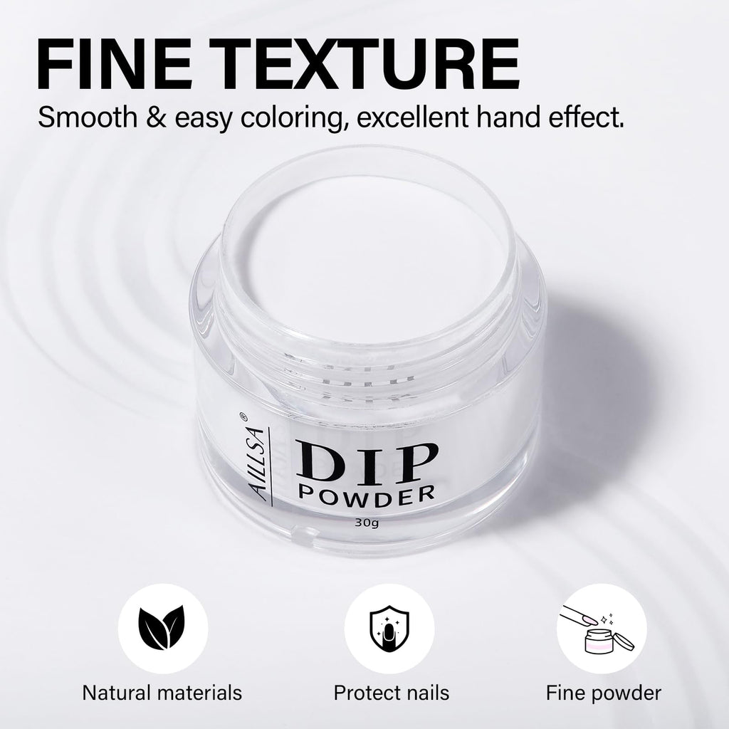 AILLSA Milky White Dip Powder – Nude Translucent Jelly Nail Dip Powder, 1 oz