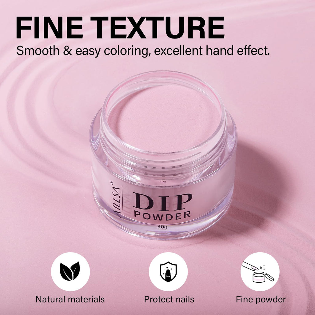 AILLSA Nail Dip Powder – Sheer Pink Translucent Jelly for Easy At-Home Manicures