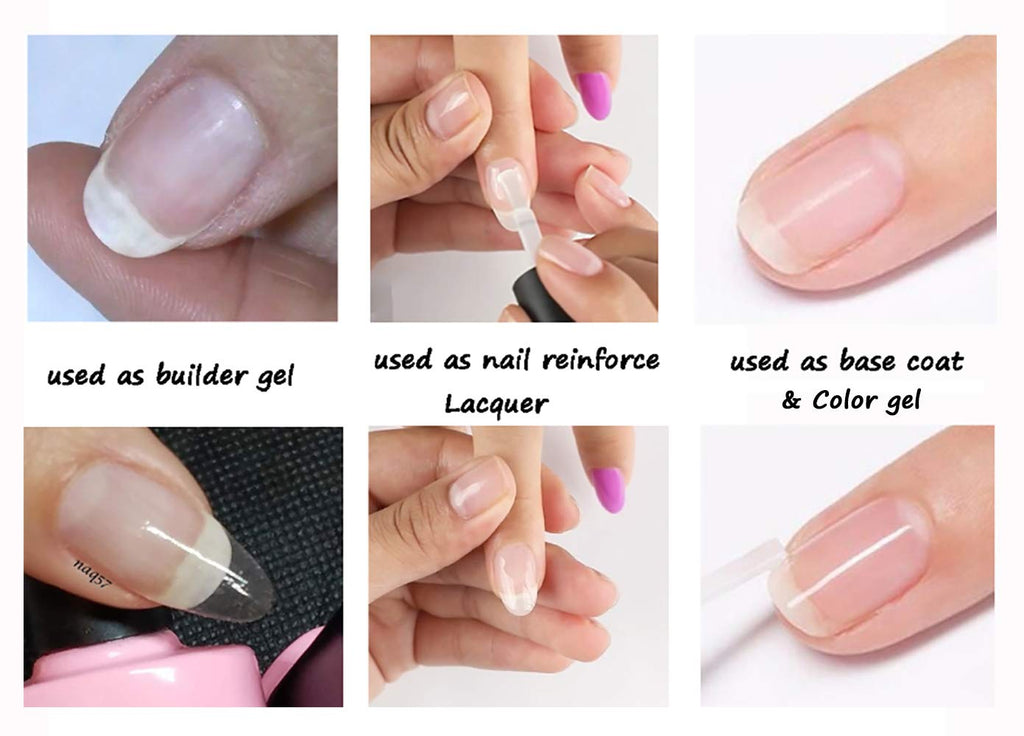 AIMEILI Builder Base Clear Sheer Color Gel – Hema Free, Vegan 6x10ml Kit