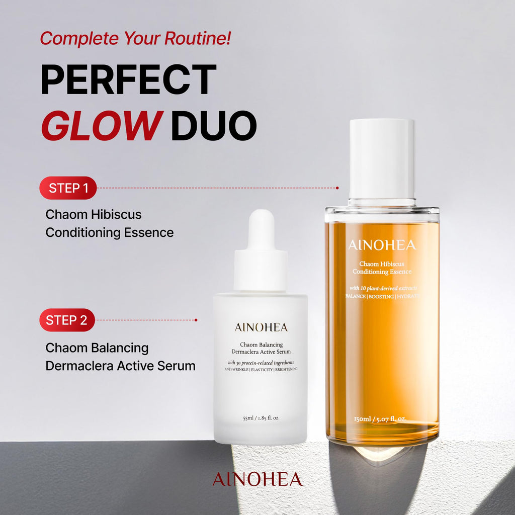 AINOHEA Chaom Hibiscus Conditioning Essence | Hydrating First-Step Toner with Peptide Complex
