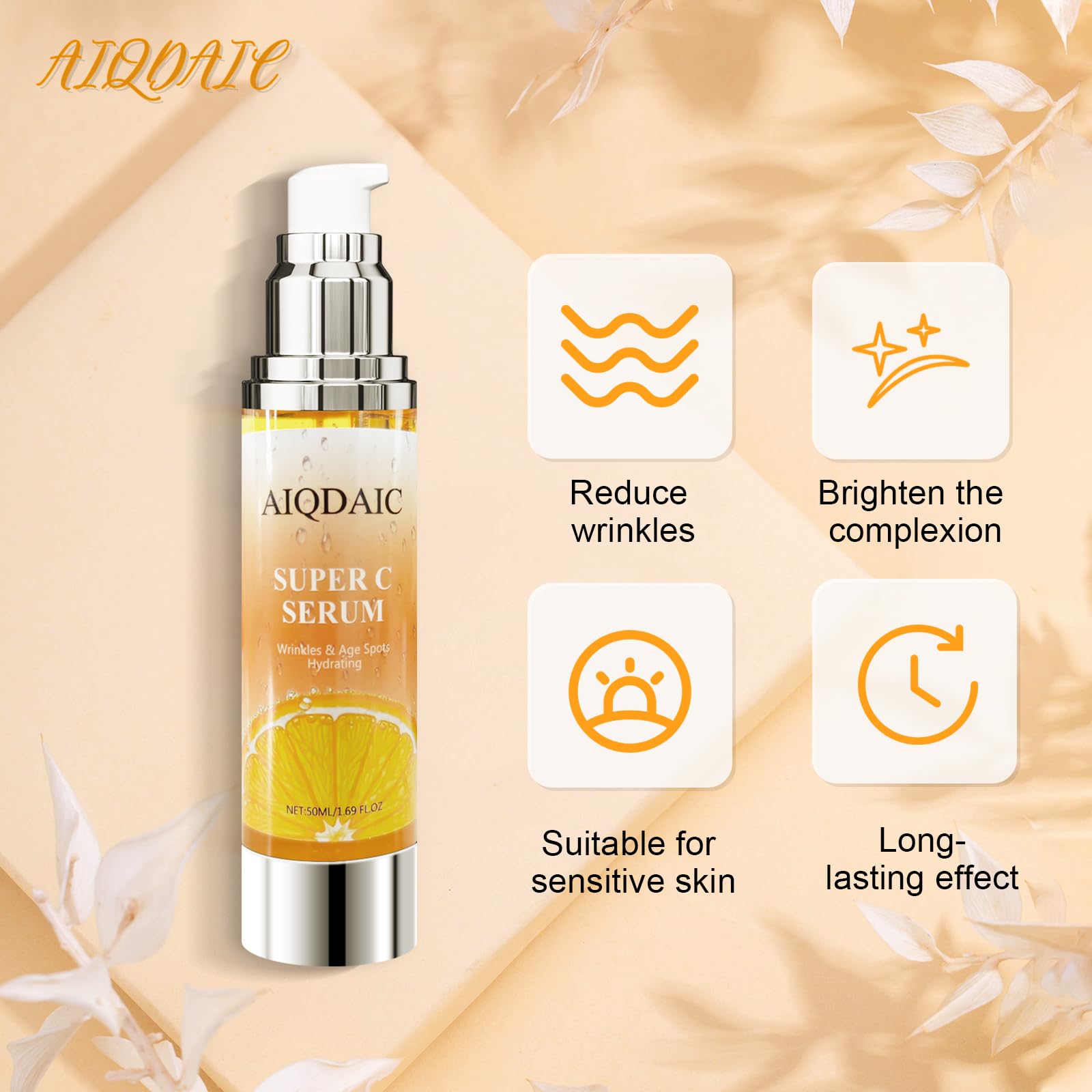 AIQDAIC Hydrating Facial Serum with Anti-Aging Complex – Deep Moisture, Brightening & Repair for All Skin Types (1.69 fl oz)