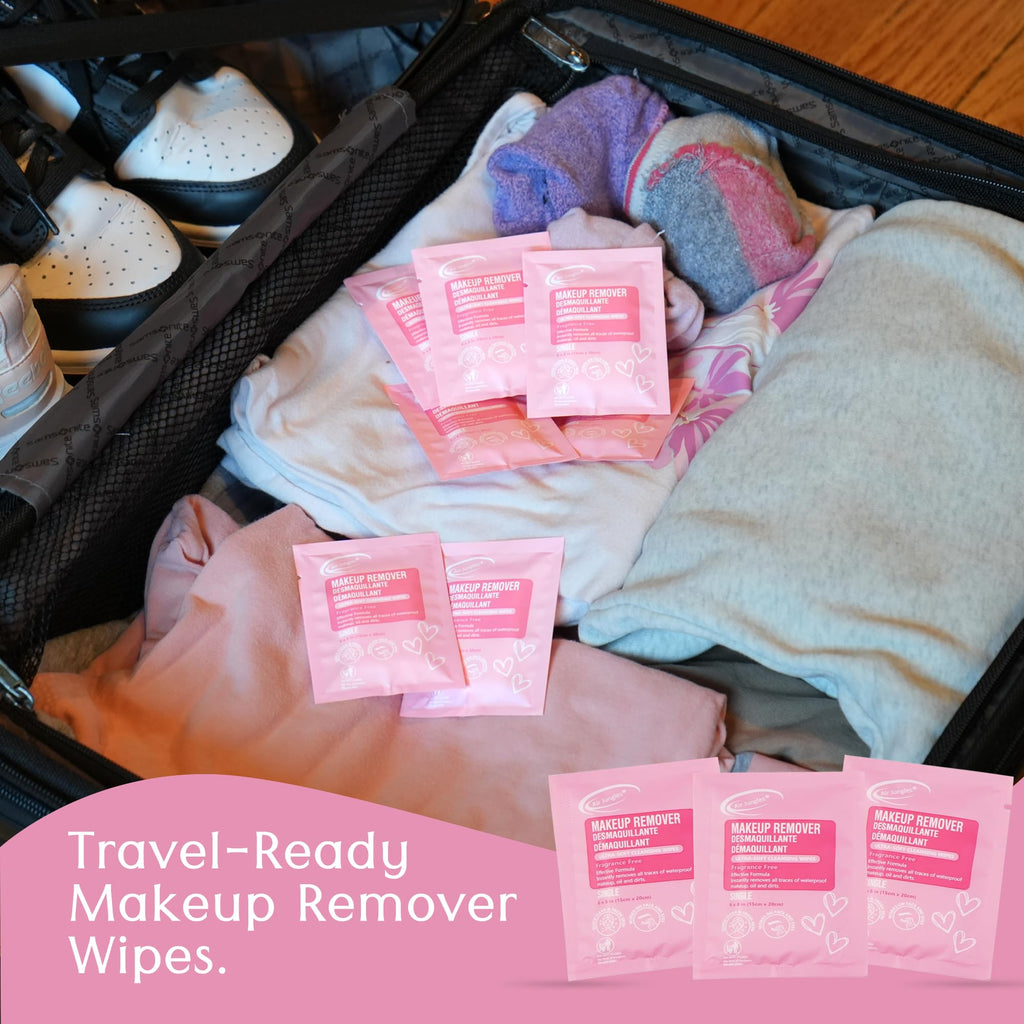 Air Jungles Makeup Remover Wipes – 25 Ct, Individually Wrapped, Travel Size, Vitamin E