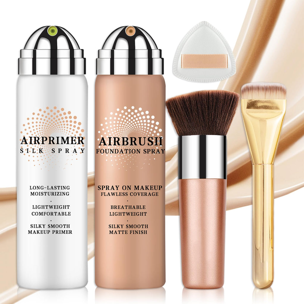 AIUEO Airbrush Foundation & Primer Kit – Silky, Long-Lasting Nude 03