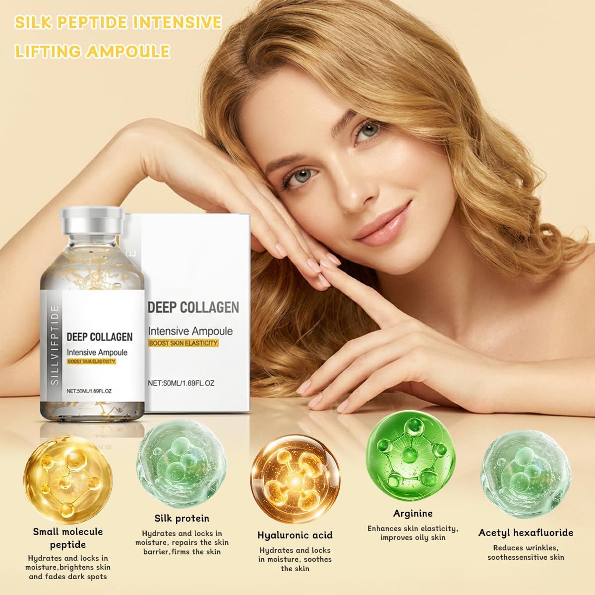 Aiwejay Silk Peptide Intensive Lifting Ampoule – Firming, Hydrating Facial Serum