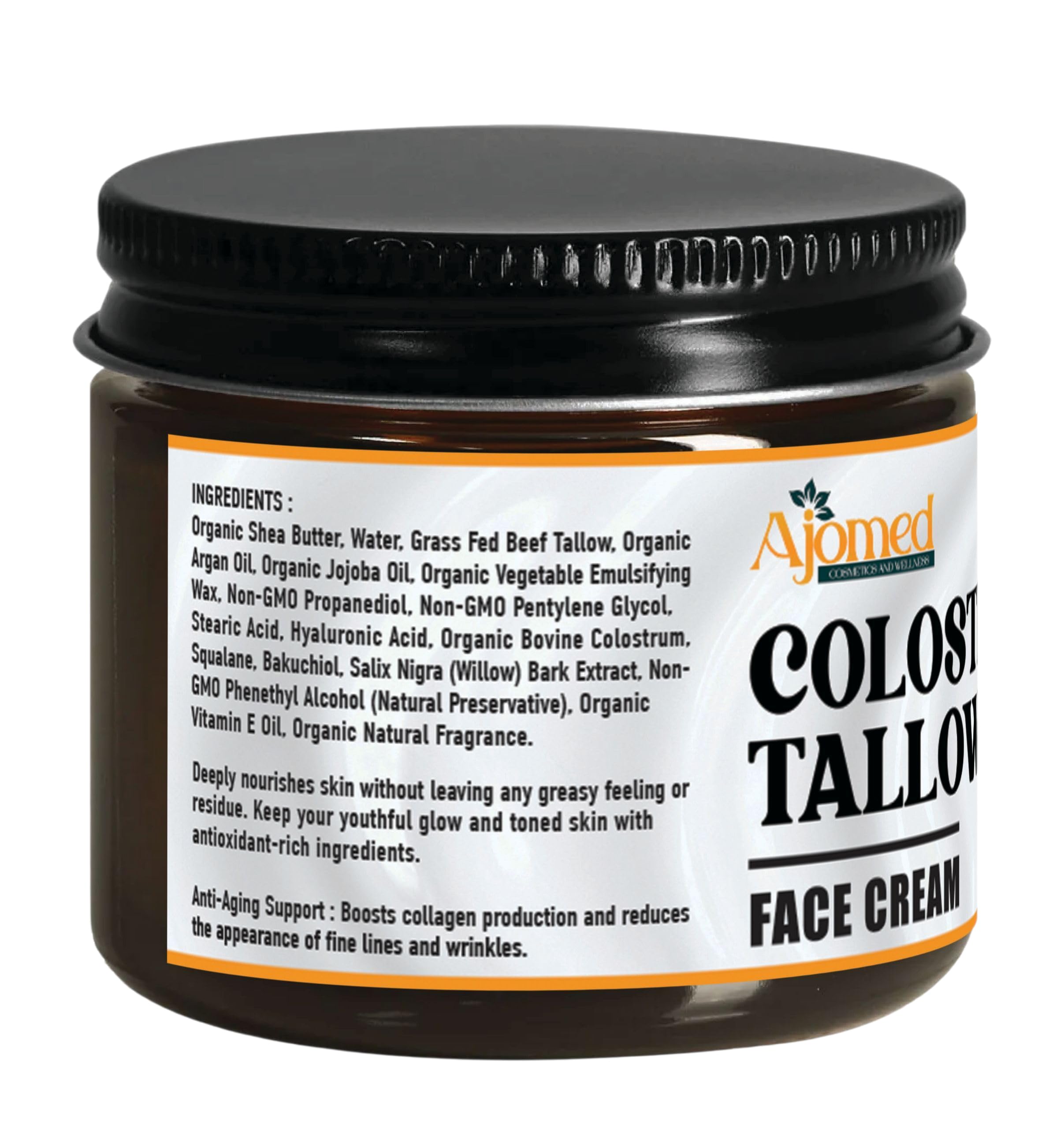 Colostrum & Tallow Face Moisturizer – Dry Skin, Fine Lines & Aging | AJOMED COSMETICS