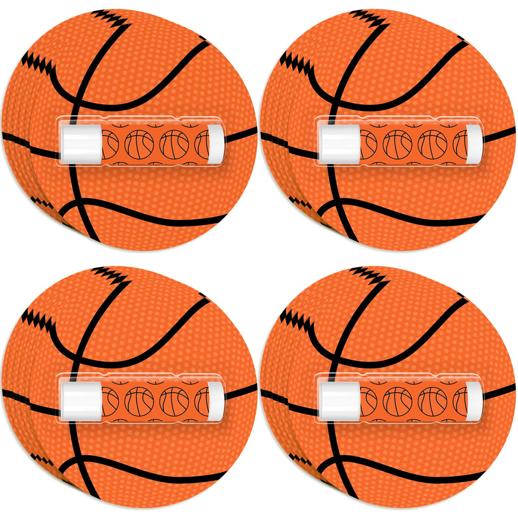 AKAIXI 24 Pack Basketball Lip Balm – Beeswax Moisturizing Vanilla Flavor, Bulk Party Gifts