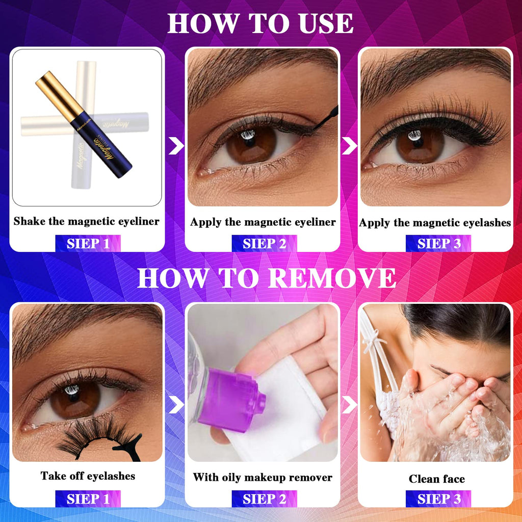 AkesuLash Magnetic Eyelashes – 10 Pairs, 3D Faux Mink, Upgraded Liner Kit (Cruelty-Free)