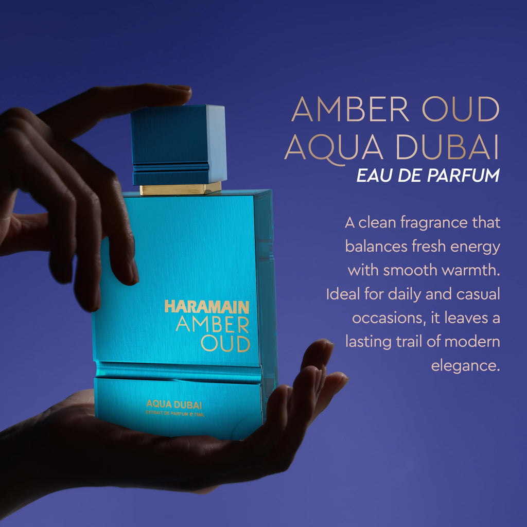 Al Haramain Amber Oud EDP – Aqua Dubai for Men | Oud Cologne + Atomizer