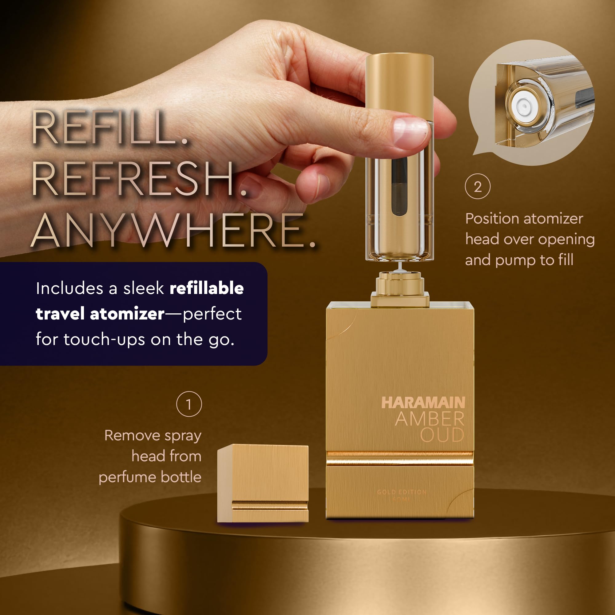 Al Haramain Amber Oud Gold Edition EDP 60ml + Atomizer – Unisex Arabian Perfume