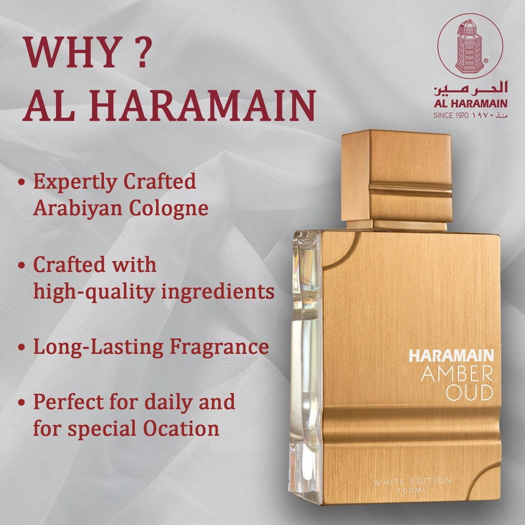 Al Haramain Amber Oud White Edition EDP Spray – Unisex, 3.4 oz | Chypre Floral